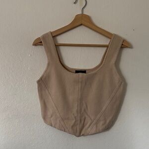 House of Harlow 1960 Knit Crop Top in Tan Sz L